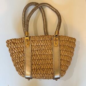 MICHAEL Michael Kors Tan Woven Tote with Gold Accents